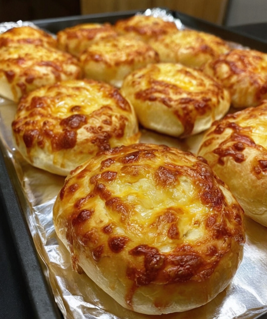 Soft, fluffy rolls topped with crispy golden cheddar cheese, perfect for every meal or snack.