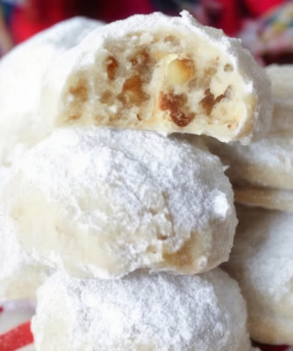 A buttery, melt-in-your-mouth cookie coated generously in powdered sugar—a festive favorite you'll love making year after year!
