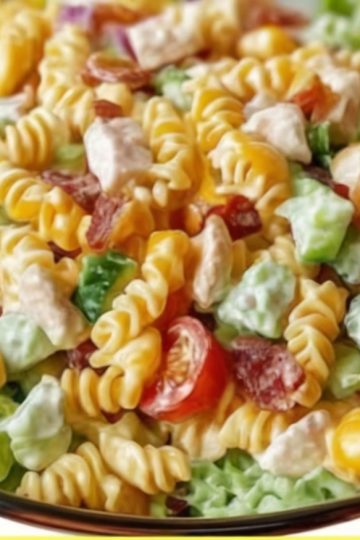 The ultimate crowd-pleasing side dish! Tangy, creamy, and loaded with crunch—this pasta salad is summer in a bowl.