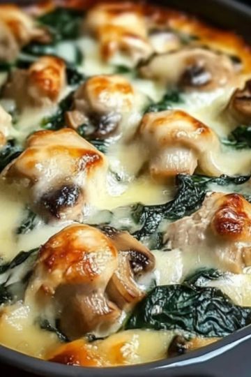 A creamy, cheesy, veggie-packed chicken bake that’s low in carbs but full of comfort.