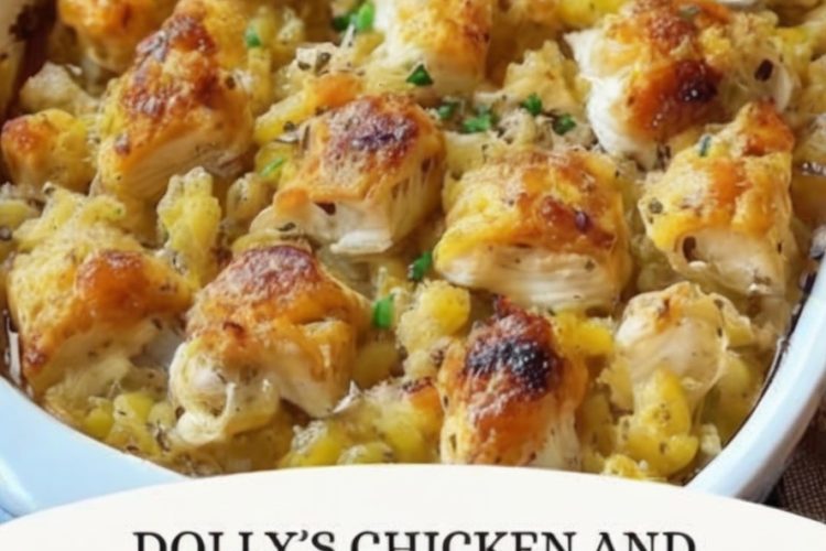 A creamy, hearty chicken casserole layered with veggies and golden stuffing — the ultimate cozy dinner.
