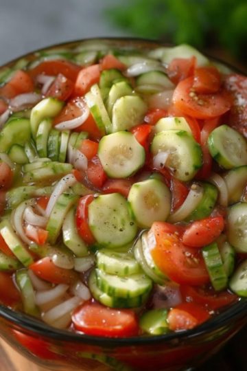 A crisp, tangy summer salad that gets better as it chills.