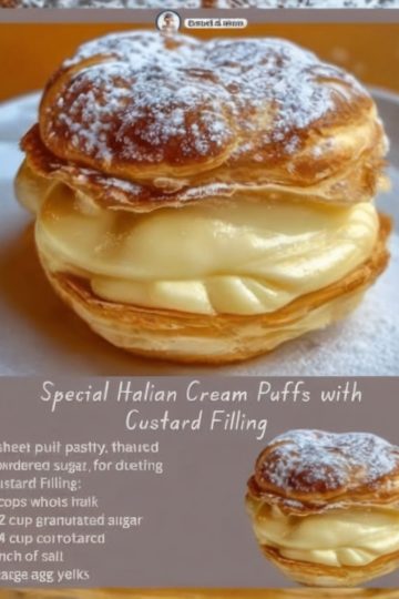 Light and flaky puff pastry filled with silky custard — a true Italian treat.