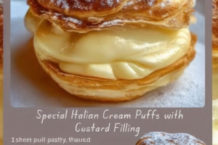 Light and flaky puff pastry filled with silky custard — a true Italian treat.