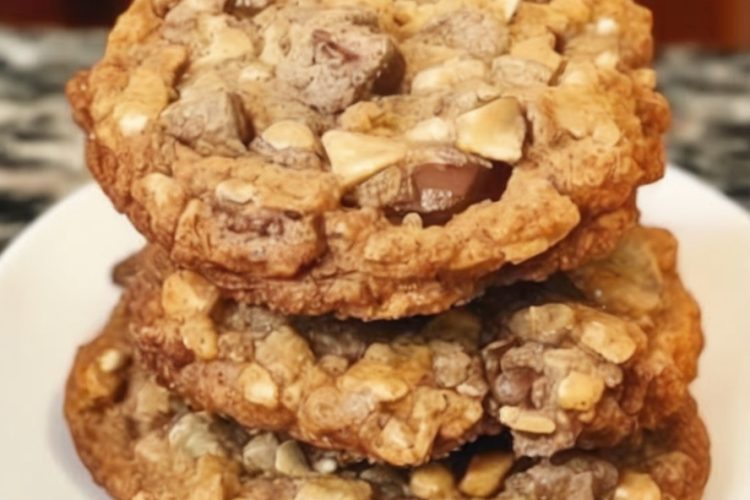 Hearty, chewy cookies loaded with oats, chocolate, coconut, and nuts – a true classic!