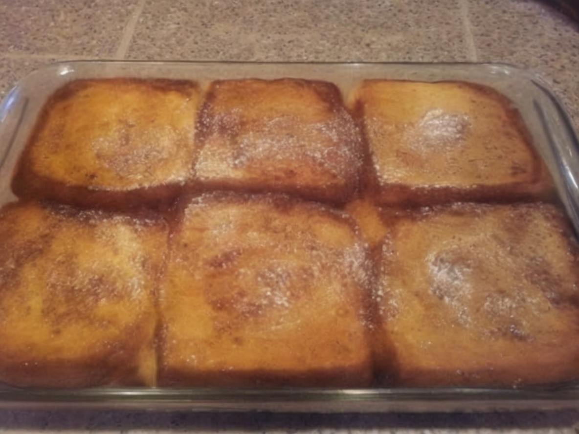 A caramel-y, custardy French toast casserole that’s prepped the night before for the easiest morning ever.