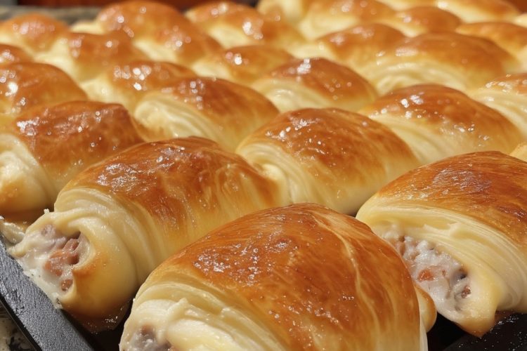 Soft crescent rolls stuffed with creamy sausage filling — a warm, savory treat perfect for any meal.