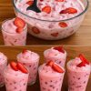 A light, creamy, and refreshing dessert made with fresh strawberries and yogurt.