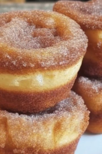 Fluffy muffins with a buttery cinnamon sugar topping — perfect for breakfast or anytime snacking!