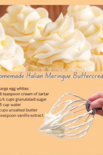A silky, professional bakery-style frosting made from egg whites, sugar syrup, and butter. Perfect for piping, frosting, and filling!