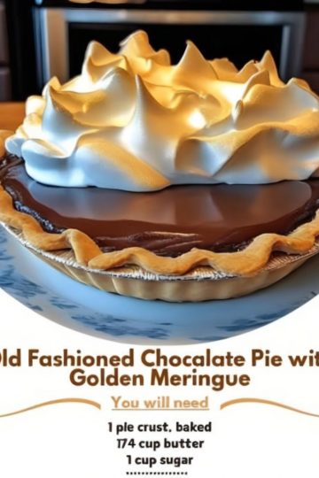 Silky chocolate custard nestled in a crisp crust, topped with sweet, toasty meringue—pure comfort dessert.