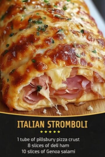Homemade Italian Stromboli — Crispy, Cheesy, and Packed with Meaty Goodness