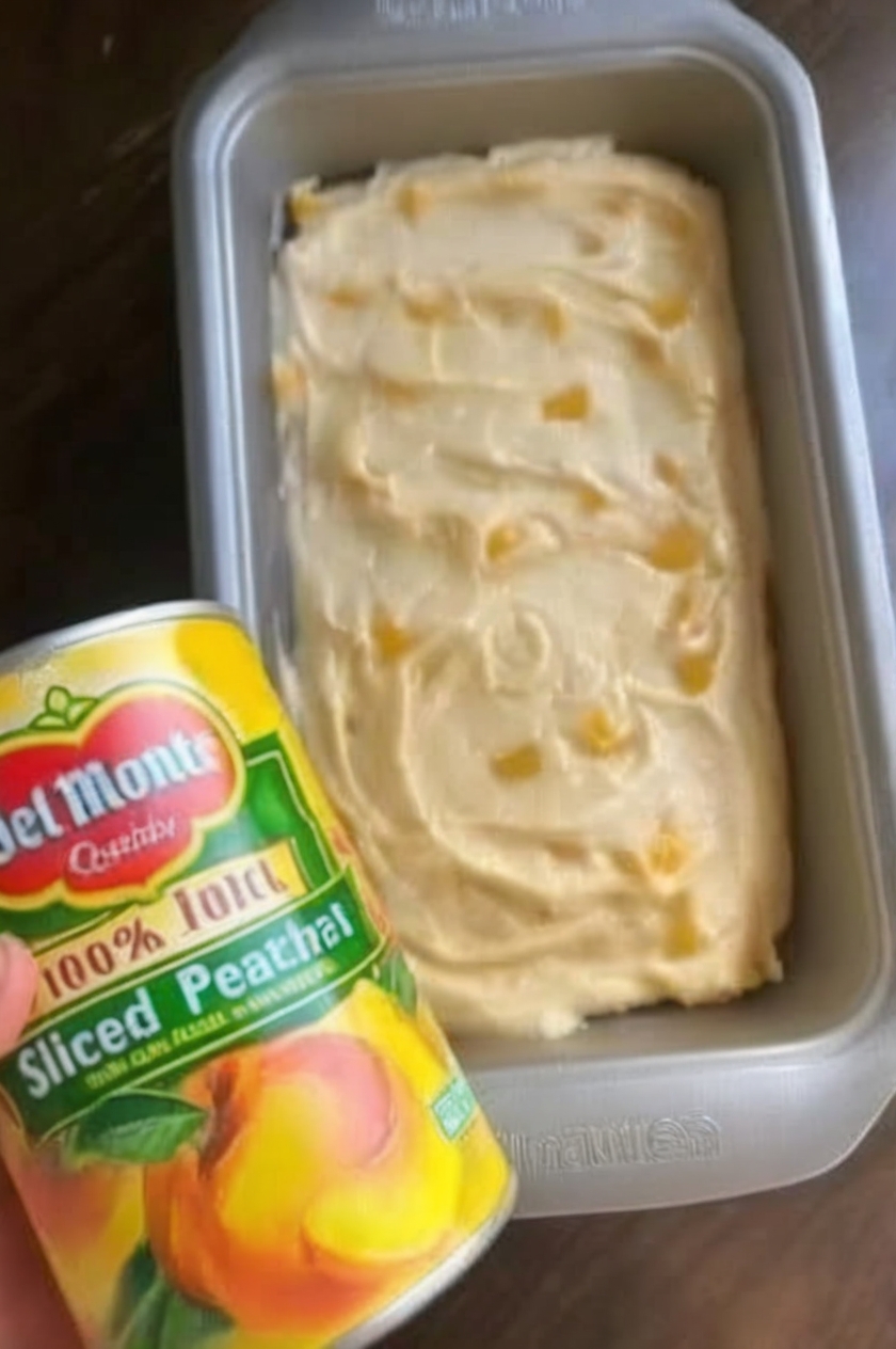 Moist, buttery loaf packed with sweet peaches and cream cheese. The perfect breakfast bread, snack, or fruity dessert.