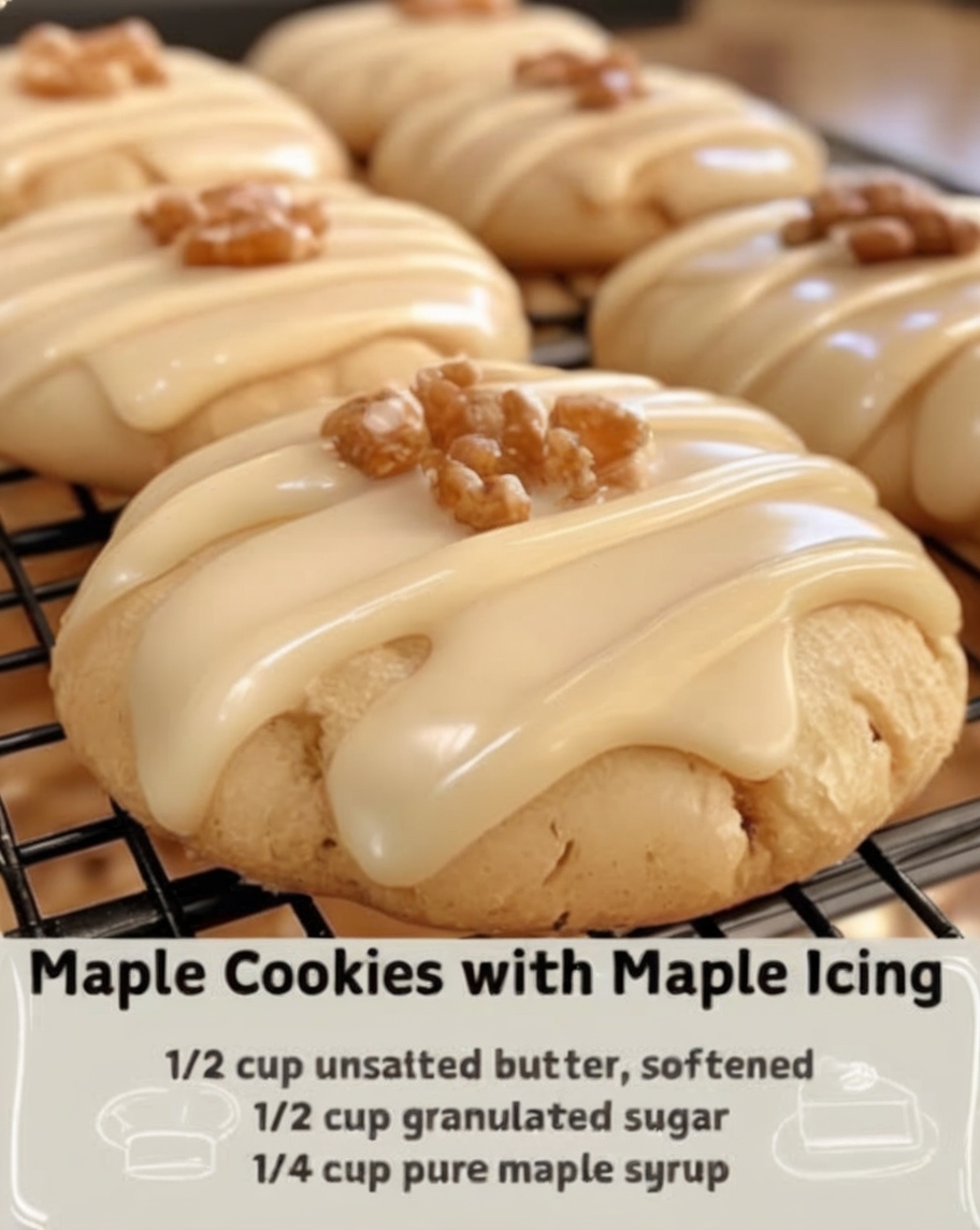 Soft, buttery maple cookies topped with a homemade maple glaze. A perfect fall dessert that’s quick to make and impossible to resist.