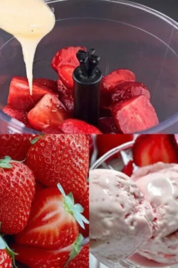 This creamy, no-churn strawberry ice cream is made with just 3 ingredients and packed with fresh fruit flavor. A perfect healthy summer dessert for the whole family!