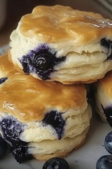 These homemade buttermilk blueberry biscuits are buttery, flaky, and bursting with fresh berries. The perfect easy blueberry breakfast or fruit-filled brunch idea.