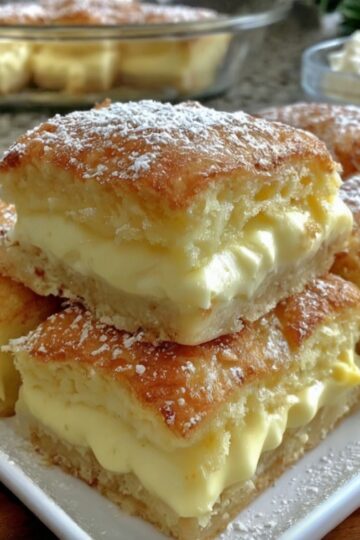 Looking for an elegant yet easy-to-make dessert that impresses every time? These Vanilla Custard Cream Squares feature flaky puff pastry layers and a luscious, velvety vanilla custard filling.