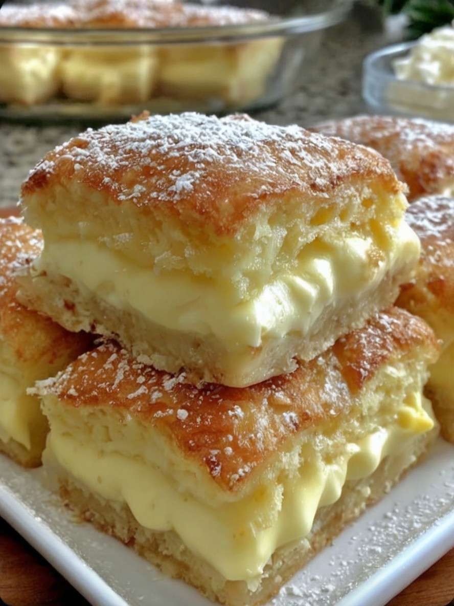 Looking for an elegant yet easy-to-make dessert that impresses every time? These Vanilla Custard Cream Squares feature flaky puff pastry layers and a luscious, velvety vanilla custard filling.