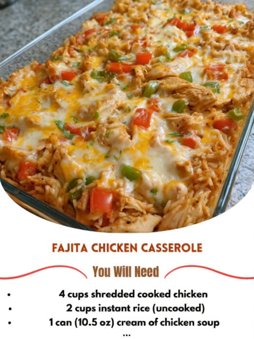 If you love the bold, sizzling flavors of restaurant-style chicken fajitas but want the ease of a one-pan dish, this Fajita Chicken Casserole is your new go-to. It’s cheesy, hearty, and packed with colorful peppers, black beans, corn, and juicy chicken