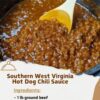 Southern West Virginia Hot Dog Chili Sauce