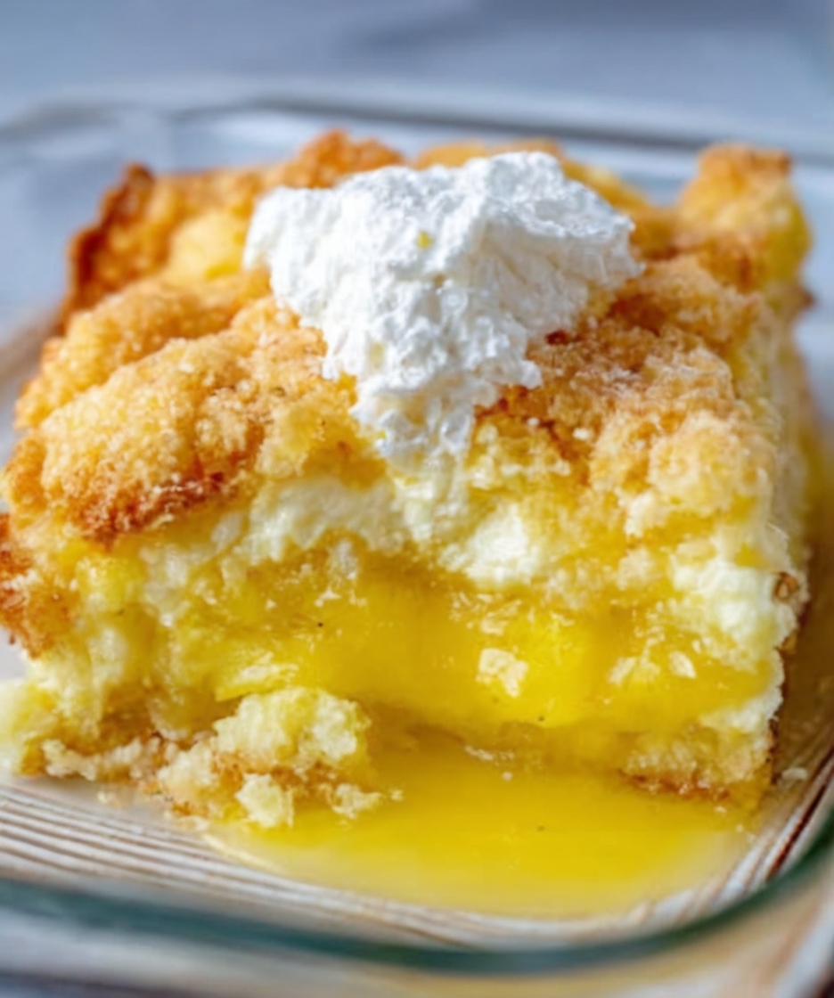 Tangy lemon and rich cream cheese layered under a golden buttery topping—an easy dessert that tastes like sunshine.