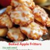 Skip the deep fryer and enjoy tender apple fritters baked to golden perfection with a sweet vanilla glaze.