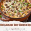 Cheesy, hearty dip made with Italian sausage, melty cheddar, mozzarella, and a splash of beer for ultimate game-day flavor.