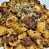 Juicy steak bites seared in garlic butter paired with creamy parmesan pasta shells — a restaurant-quality meal in under 30 minutes.