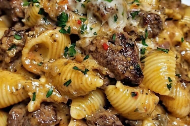 Juicy steak bites seared in garlic butter paired with creamy parmesan pasta shells — a restaurant-quality meal in under 30 minutes.