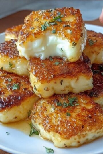 Golden, crispy on the outside and chewy inside, this quick halloumi recipe is a cheese lover’s dream.