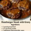 Juicy, flavorful hamburger steaks smothered in a rich, golden onion gravy. The ultimate comforting dinner made with simple pantry ingredients and big homemade flavor.