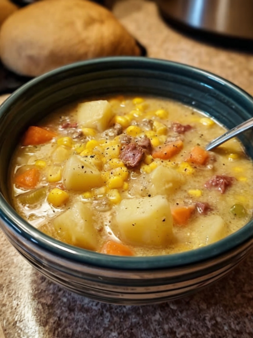Creamy, hearty, and made for cold winter days — this Amish classic combines chicken, noodles, and vegetables in a rich, comforting broth.