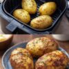 Golden, crispy-skinned baked potatoes with fluffy insides—ready in half the time thanks to the air fryer.