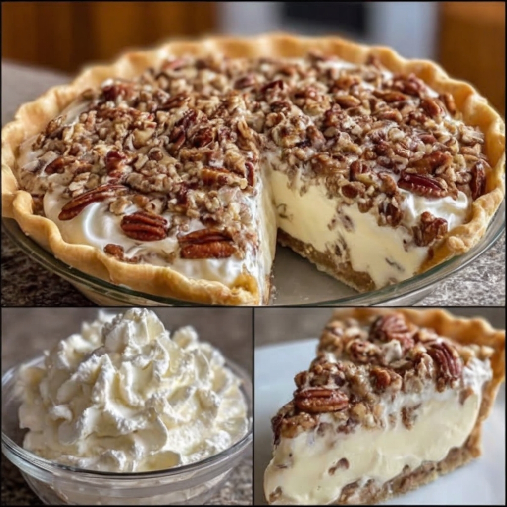 A creamy, chilled twist on classic pecan pie made with smooth cream cheese filling, buttery crust, and crunchy pecans.