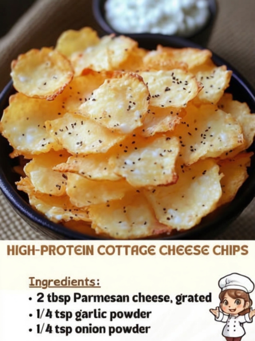Crispy, golden, high-protein chips made entirely from cottage cheese — the ultimate guilt-free snack!