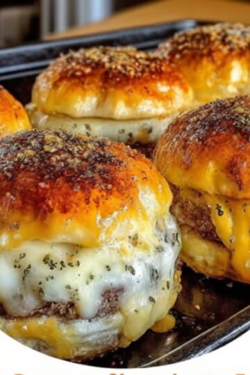 Juicy beef, melty cheese, and garlicky butter wrapped in golden crescent rolls — the ultimate game day appetizer or family dinner.