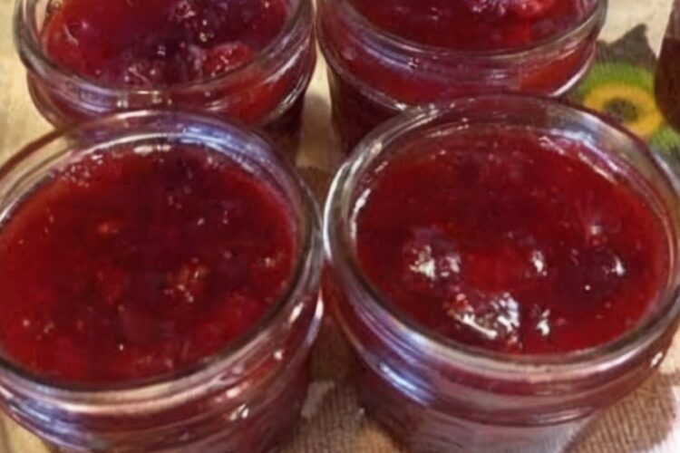 A vibrant, festive holiday jam made with cranberries, strawberries, red currants, warm spices, and orange. Perfect for spreading, gifting, or adding to dessert