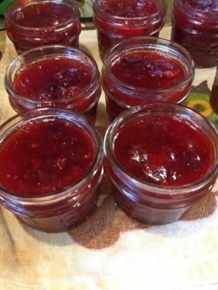 A vibrant, festive holiday jam made with cranberries, strawberries, red currants, warm spices, and orange. Perfect for spreading, gifting, or adding to dessert