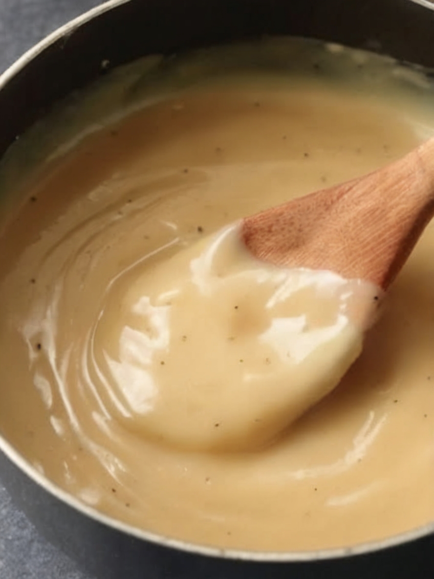 Rich, velvety, and deeply flavorful, this homemade turkey gravy uses pan drippings and turkey stock to create the perfect finishing touch for your Thanksgiving feast.