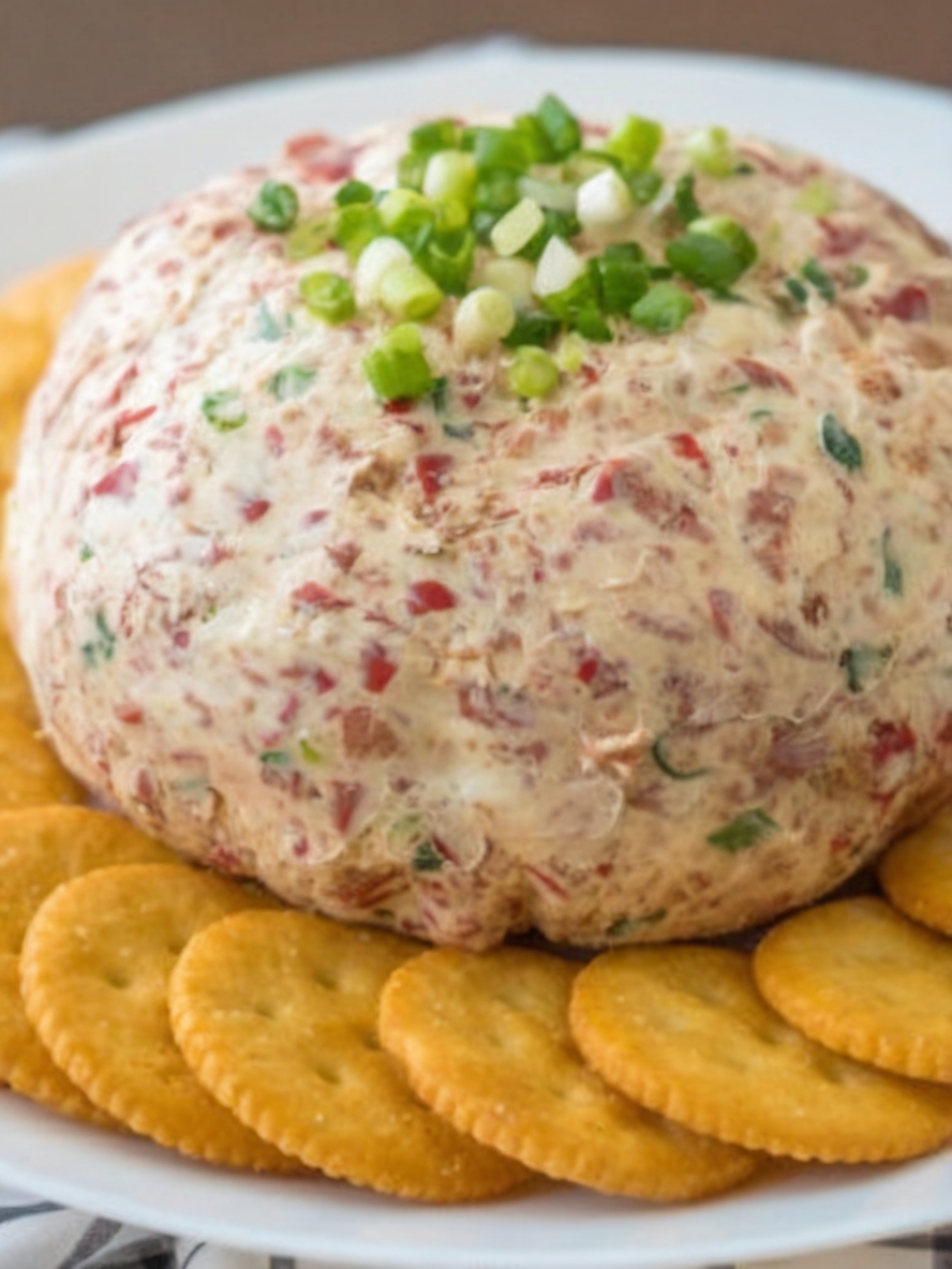 A nostalgic, savory, creamy cheese ball loaded with chipped beef, green onions, cheddar, and seasonings. Perfect for parties, holidays, and easy entertaining.