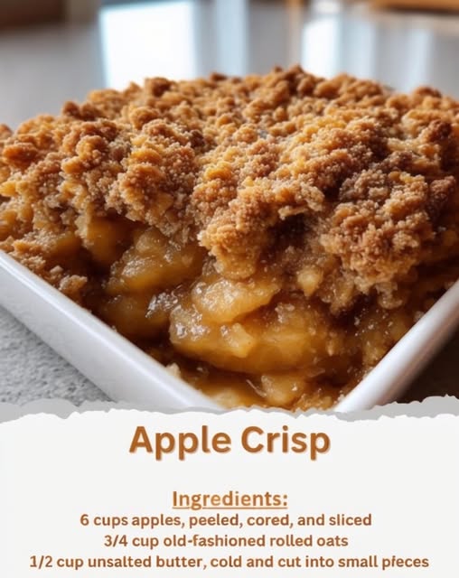 Juicy, cinnamon-spiced apples baked under a buttery oat topping for the ultimate warm and cozy dessert.