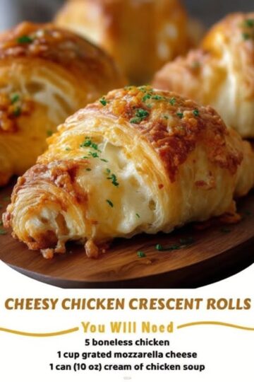 Creamy chicken and melted cheese wrapped in buttery crescent dough — an easy comfort food favorite perfect for busy nights or casual gatherings.