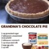 A rich, smooth, old-fashioned chocolate pie with a silky custard filling and golden crust — just like Grandma used to make.