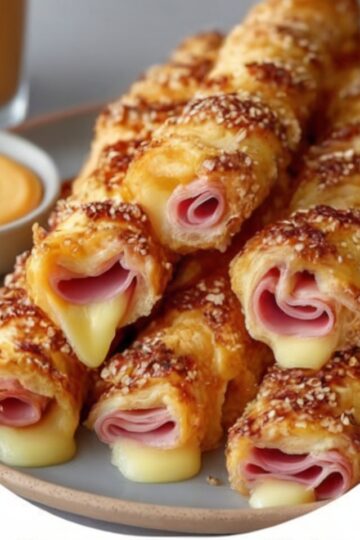Warm, golden crescent rolls wrapped around melty cheese and savory ham — the easiest, most addictive snack or appetizer.