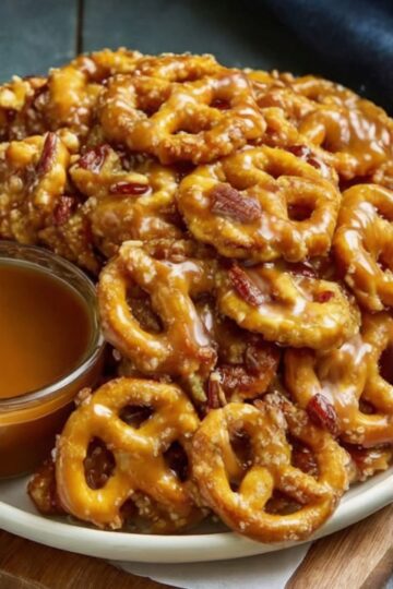 Sweet, crunchy, buttery pretzels coated in homemade toffee — the perfect no-bake snack for parties, gifting, or munching straight from the bowl.