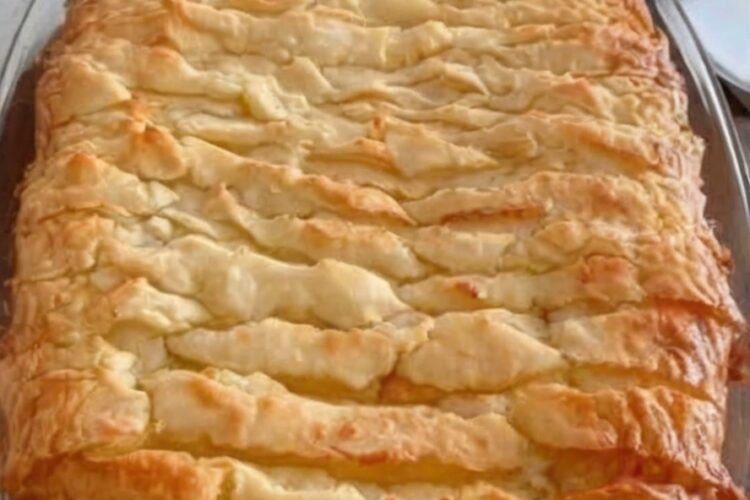 An elegant yet effortless dessert made with crisp phyllo layers, creamy custard, tender pears, and a drizzle of honey.