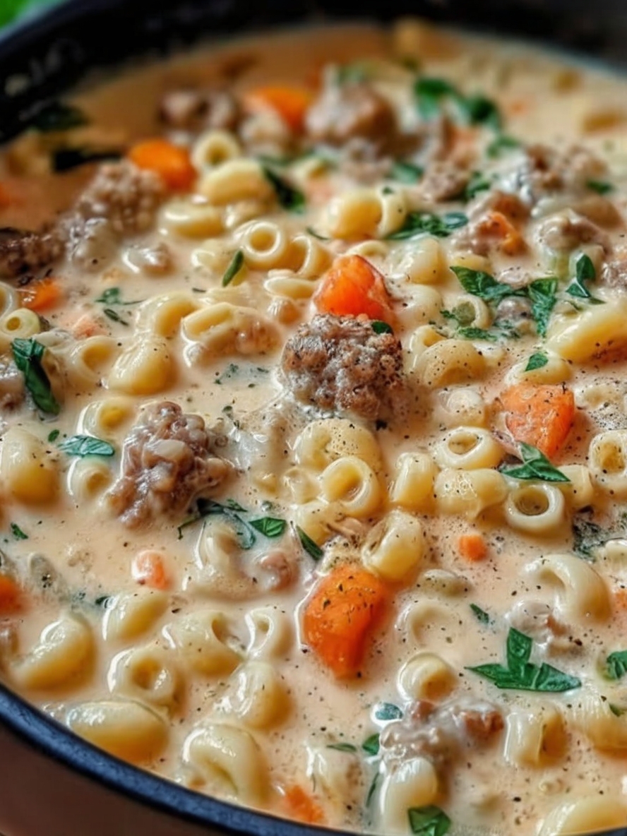 A rich, comforting one-pot soup with Italian sausage, tender ditalini pasta, and a silky Parmesan cream broth.