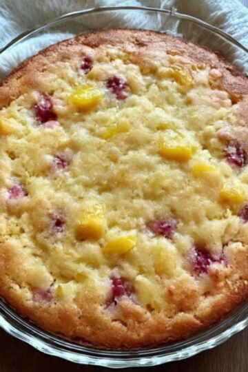 A simple, old-fashioned fruit cake made with pantry staples. Golden, buttery, and irresistibly comforting.