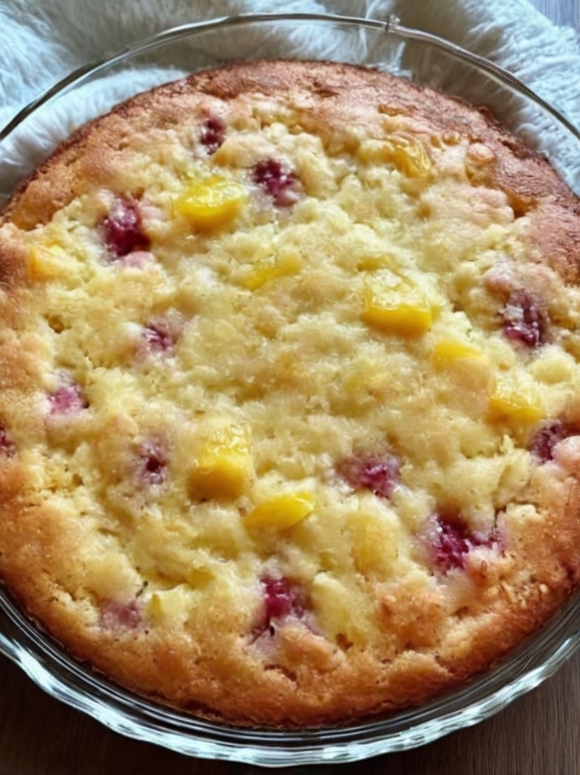 A simple, old-fashioned fruit cake made with pantry staples. Golden, buttery, and irresistibly comforting.