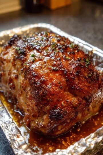 A rich, smoky, sweet slow-cooker comfort dish made with turkey bacon, ground beef, and barbecue sauce.